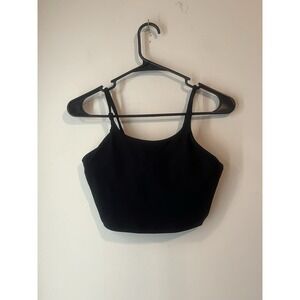 Halara Crop Top Sports Bra Lined‎ Black Size XS Stretch Athleisure Comfort